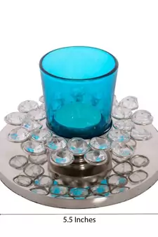 Fancy Flower Shape Crystal Tea Light Holder
