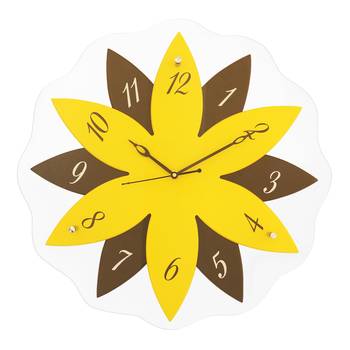 Yellow,black flower wooden analog wall clock(40.5 cm x 40.5 cm) 1