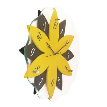 Yellow,black flower wooden analog wall clock(40.5 cm x 40.5 cm) 4