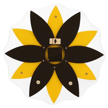 Yellow,black flower wooden analog wall clock(40.5 cm x 40.5 cm) 5