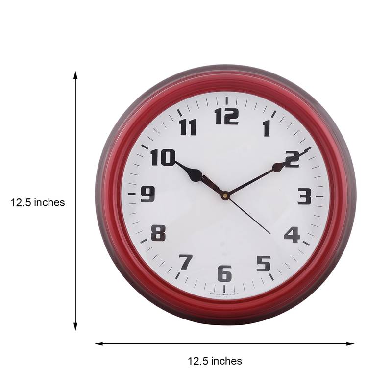 Decorative Retro Round Red Wall Clock eCraftIndia 3081597