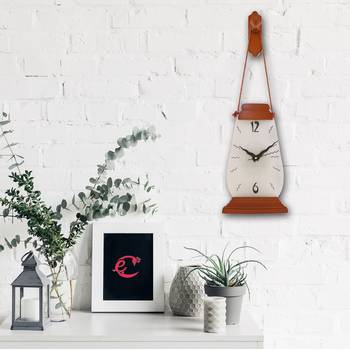 Brown vertical wooden analog wall clock(52 cm x 18 cm) 2
