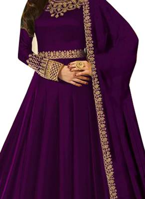Purple Embroidered Georgette Salwar 2