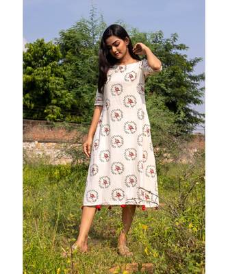 white woven cotton stitched dresses 1