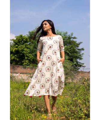 white woven cotton stitched dresses 2