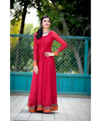 red woven cotton stitched dresses 1