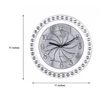 Decorative Analog Silver Round Wall Clock 2