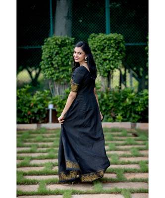 black woven cotton stitched dresses 3