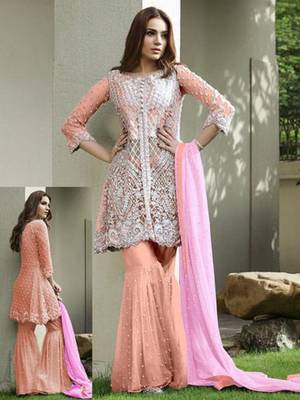 Orange embroidered santoon salwar 1