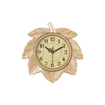 Leaf Shape Retro Golden Wall Clock 1