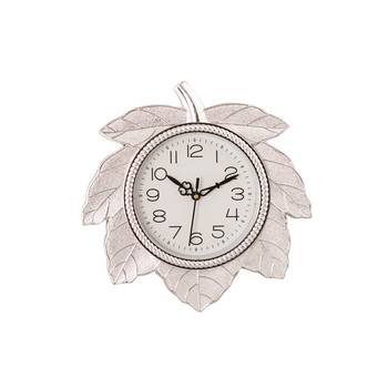 Leaf Shape Retro Silver Wall Clock 1