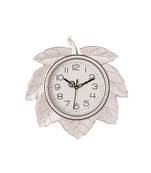 Leaf Shape Retro Silver Wall Clock