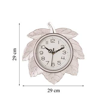 Leaf Shape Retro Silver Wall Clock 2