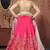 Engaging Pink Thread, Dori & Sequins Embroidered Silk Semi Stitched Party wear lehenga