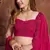 Marvelous Rani Pink Zari, Sequins, and Dori Embroidered Georgette Semi Stitched Lehenga