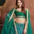 Soothing Turquoise Embroidered Art Silk Semi Stitched Wedding lehenga