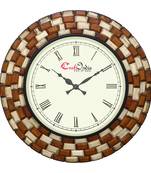 Analog Wooden Wall Clock with Wooden blocks (Brown|18*18inch)