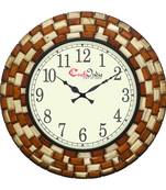 Analog Wooden Wall Clock with Wooden blocks (Brown|18*18inch)