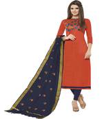 Orange embroidered cotton salwar