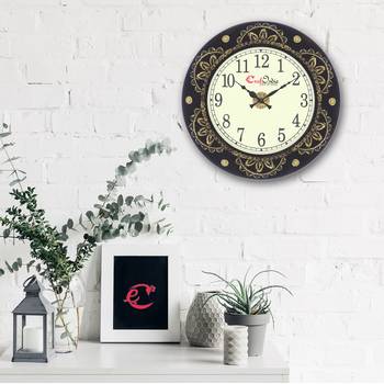 Analog Wooden Wall Clock with Metal Cutting Work(Golden,Black|18*18inch) 2