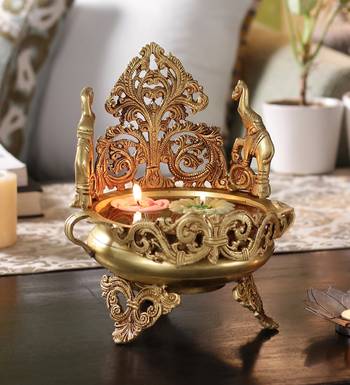Brass Elephant Design Premium Urli 1
