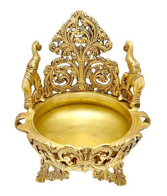Brass Elephant Design Premium Urli 2