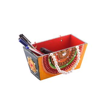 Papier-Mache Wooden Decorative Premium Pen Stand Utility Box 1