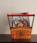 Papier-Mache Wooden Multiutility Basket