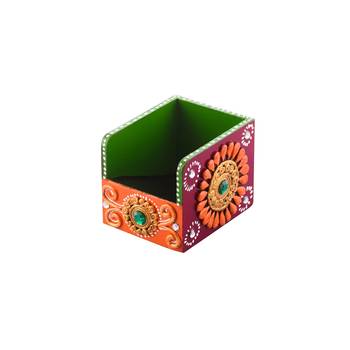 Papier-Mache Wooden Decorative Premium Pen Stand Utility Box 1