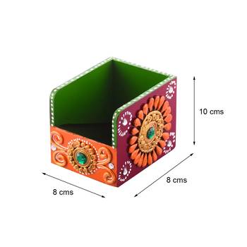 Papier-Mache Wooden Decorative Premium Pen Stand Utility Box 2