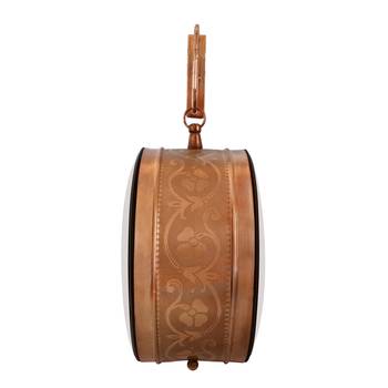 Metal Analog Round Dual Dial Hanging Station Wall Clock ( Copper | Dial Size: 8 inch , size: 15*12 inch ) 5