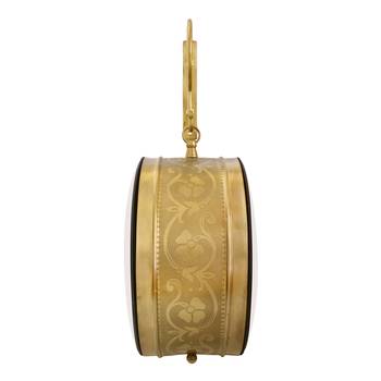 Metal Analog Round Dual Dial Hanging Station Wall Clock ( Brass | Dial Size: 10 inch , size: 18*14 inch ) 5