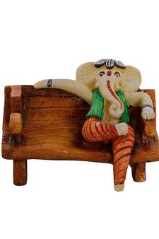 Polyresin Lord Ganesha in McDonald Style Visiting Card Holder