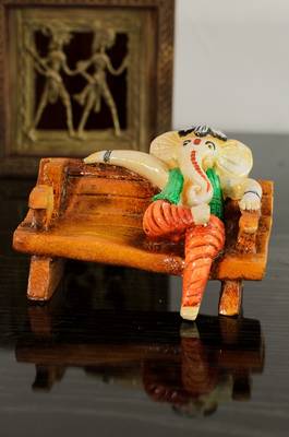 Polyresin Lord Ganesha in McDonald Style Visiting Card Holder 2