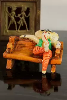 Polyresin Lord Ganesha in McDonald Style Visiting Card Holder