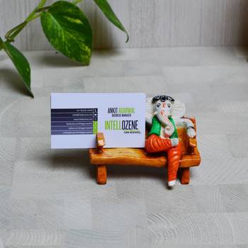 Polyresin Lord Ganesha in McDonald Style Visiting Card Holder 3