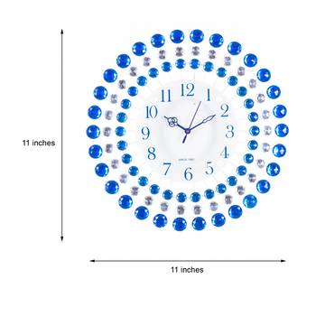 Decorative Analog Blue Round Diamond Series Wall Clock 2