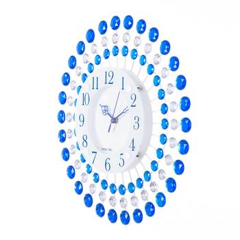 Decorative Analog Blue Round Diamond Series Wall Clock 3