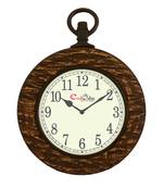 Wooden Analog Round Hook on the Top Wall Clock ( Brown | size: 15*12 inch )