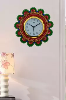 Papier-Mache Sublime Round Handcrafted Wall Clock