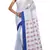 Sky Blue Woven Pure Bhagalpuri Linen Saree With Blouse