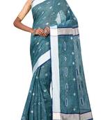 Blue Bengal Handloom Pure Cotton Saree Without Blouse