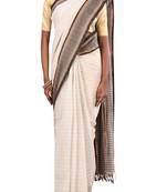 Off White Bengal Handloom Pure Cotton Saree Without Blouse