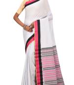 Light Blue Bengal Handloom Pure Cotton Saree With Blouse