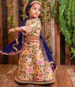 Peach Brocade Ghagra