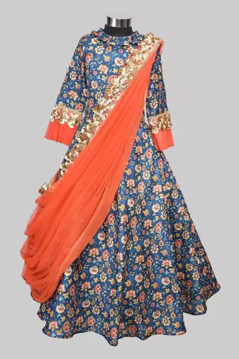 Blue Printed Ghaghra