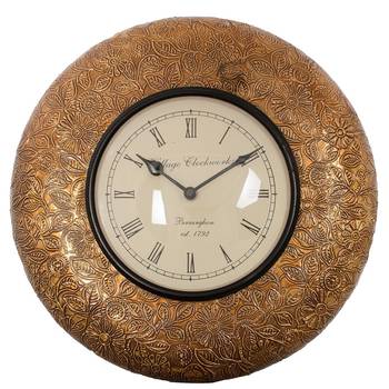 Elegant Golden Vintage Wooden Handcrafted Wall Clock 1