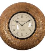 Elegant Golden Vintage Wooden Handcrafted Wall Clock