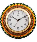 Subtle Vibrant Papier-Mache Wooden Handcrafted Wall Clock