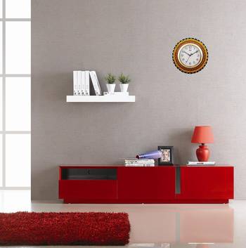 Subtle Vibrant Papier-Mache Wooden Handcrafted Wall Clock 2